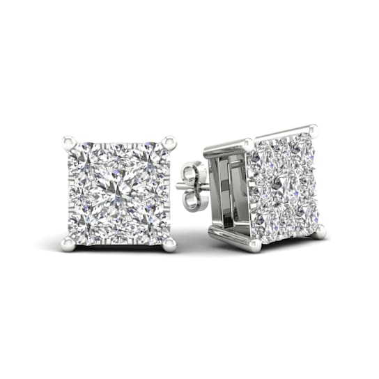10k White Gold 0.35ctw Diamond Womens Square Stud Earrings ( H-I Color,
I2 Clarity )