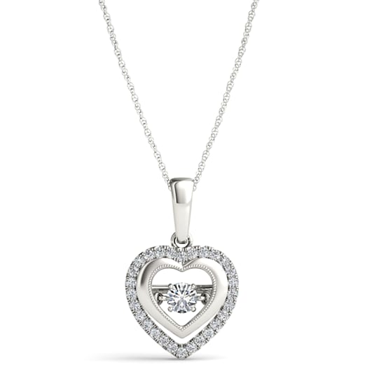 Sterling Silver Diamond Heart Pendant With 18 Inch Chain (H-I Color, I2
Clarity)(1/4 ctw)