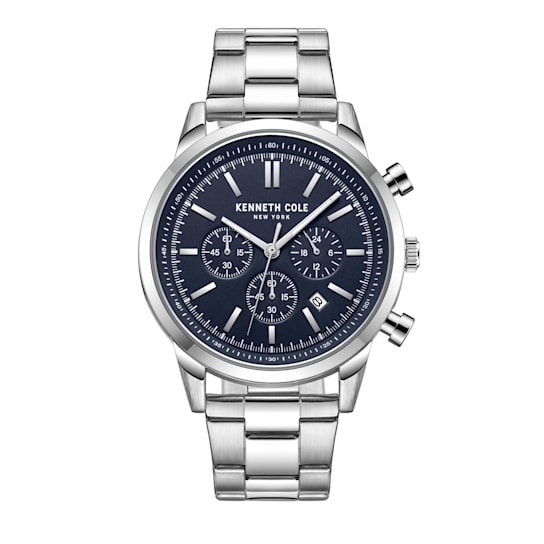 Men's Fashion Watch,  45mm case, stainless steel bracelet, 3ATM