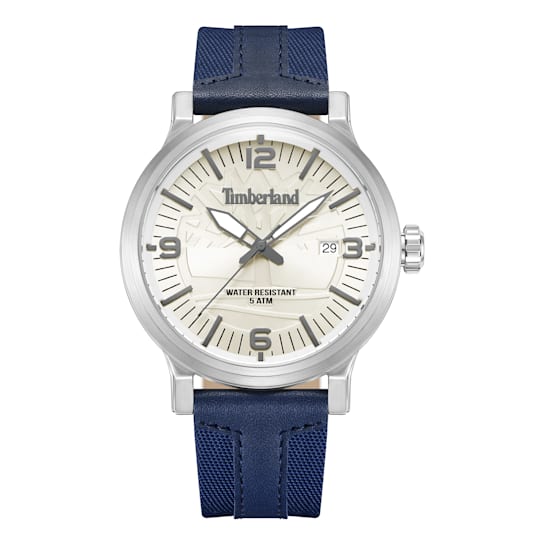 Timberland Westerly Three Hand Watch with Navy Leather Strap