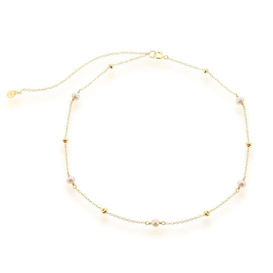 Sterling Silver Small Freshwater Pearls and Beads by the Yard Gold
Plated Choker
