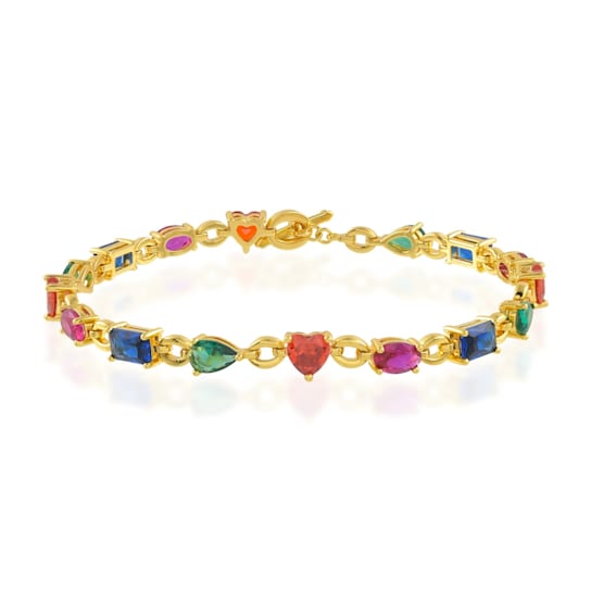 Multi Colour Gemstone Bracelet (Water Resistance Premium Plating)