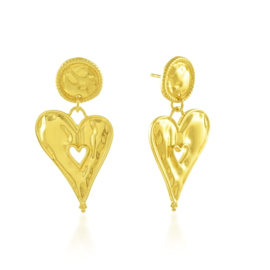 Textured Sweet Heart Earring (Gold Vermeil)
