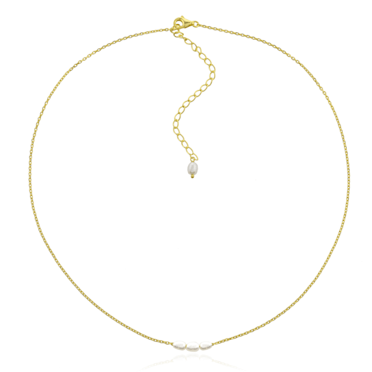 Baroque Pearl Chain Necklace (Gold Vermeil)