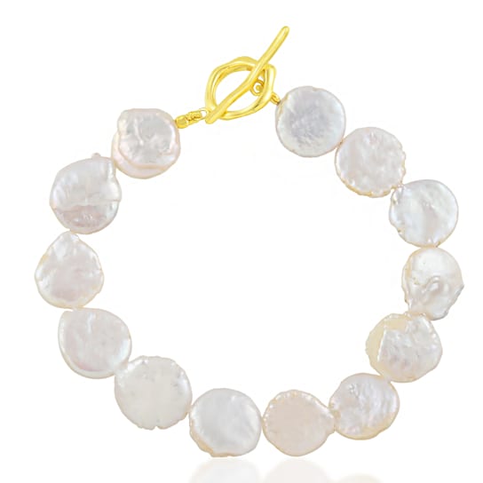 Baroque Pearl Disc Bracelet (Gold Vermeil)