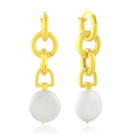 Baroque Pearl Disc Earring (Gold Vermeil)