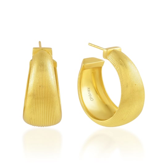 Striated Hoops (Gold Vermeil)