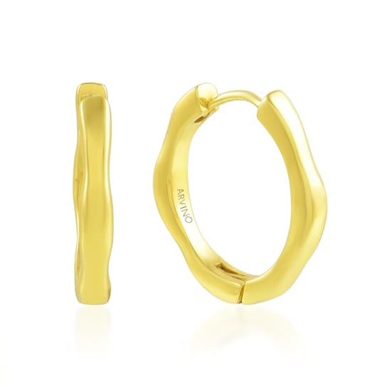 Chunky Molten Huggies Gold Vermeil