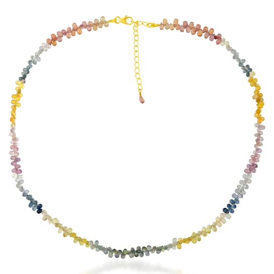 Tear Drop Mini Tourmaline Beaded Necklace