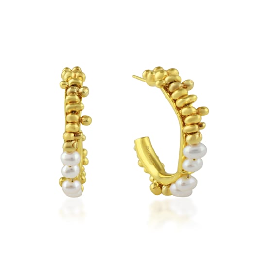 Pellet Pearl Hoops (Gold Vermeil)
