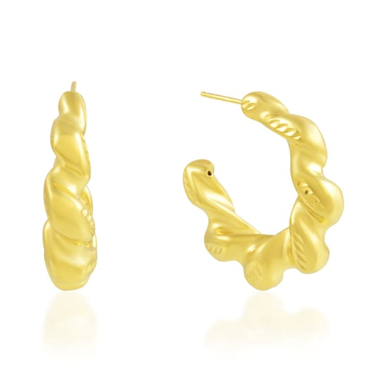 Textured Twisted Hoops ( Gold Vermeil)