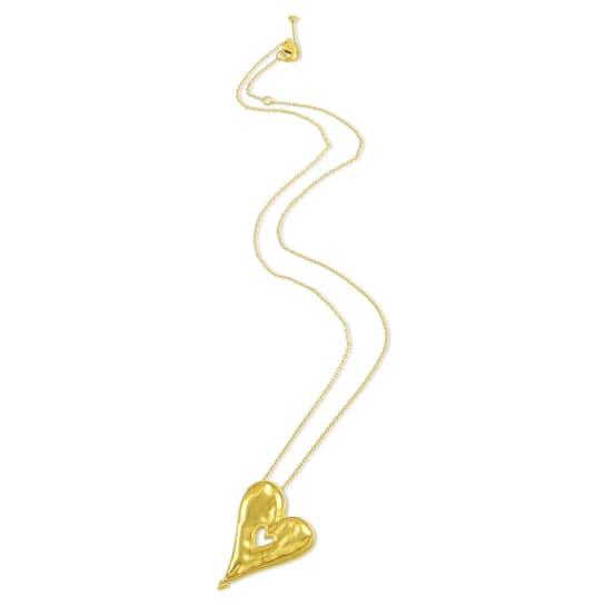 Textured Sweet Heart Chain Necklace (Gold Vermeil)