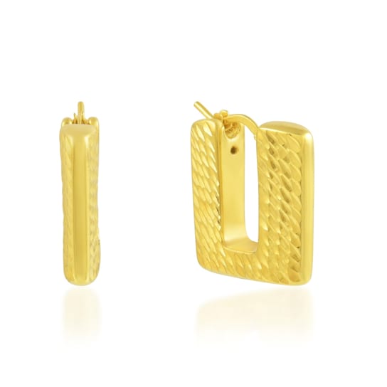 Textured Quad Hugs Earring (Gold Vermeil)