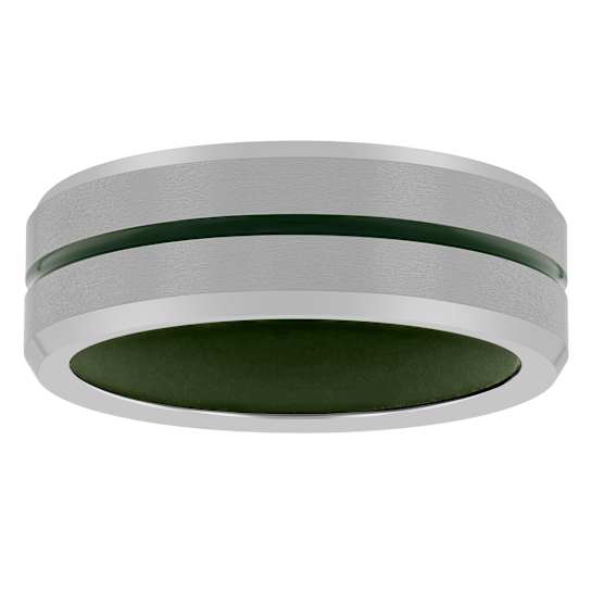 Tungsten Comfort™ Tungsten Green Ion Plated Center Green Silicone Band