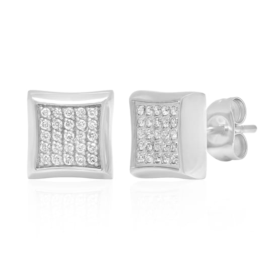 1/4CTW DIAMOND & STAINLESS STEEL EARRINGS