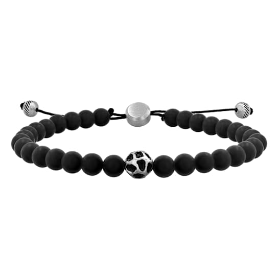 Stainless Steel Matte Onyx Bead Bracelet