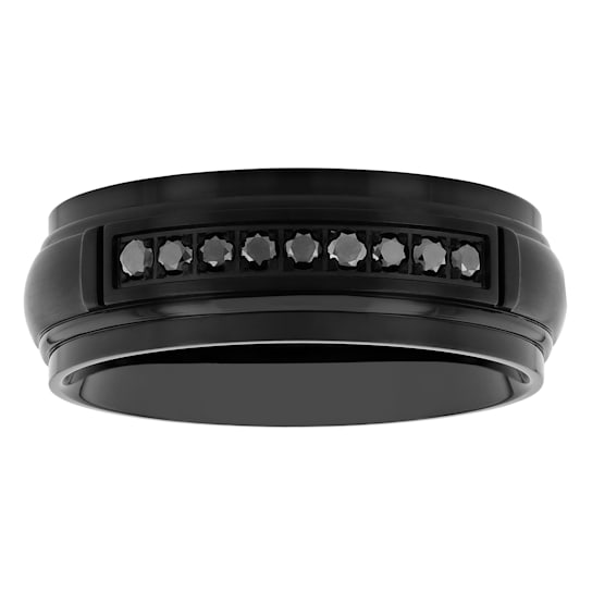 0.15CTW Black Diamond Black IP Stainless Steel Band