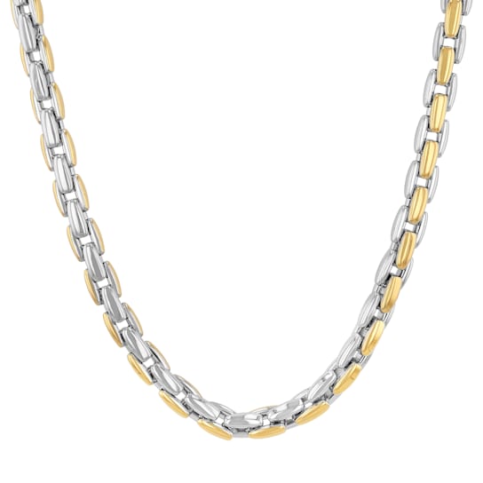 Stainless Steel Two-Tone 24 Inch Fashion Chain