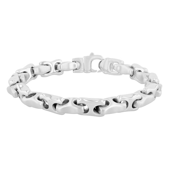 Stainless Steel Puffed Mariner Link Bracelet