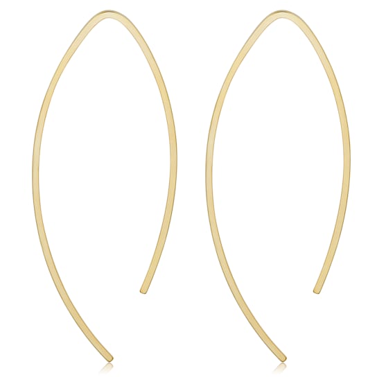 14k Yellow Gold Wishbone Threader Earrings | Made in Italy