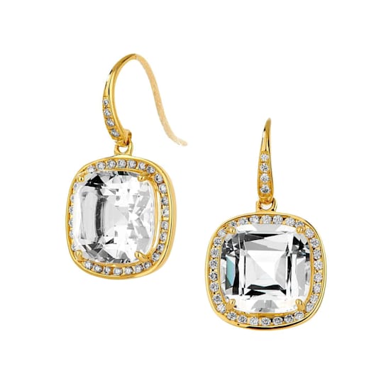 Mogul Rock Crystal Cushion Diamond Earrings
