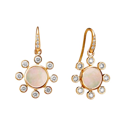 Cosmic Mother of Pearl and Diamond Earrings