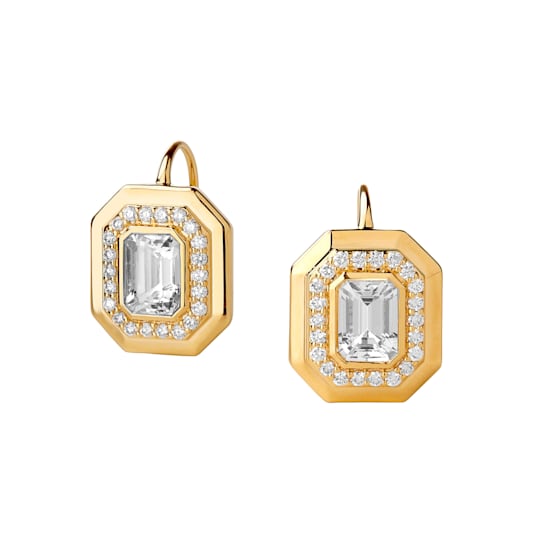 Geometrix Gemstone Quartz and Diamond Earrings