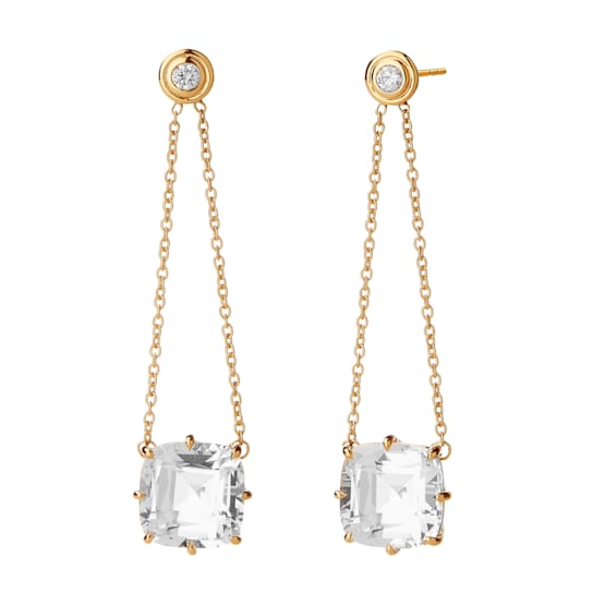 Mogul Chain Quartz and Diamond Earrings