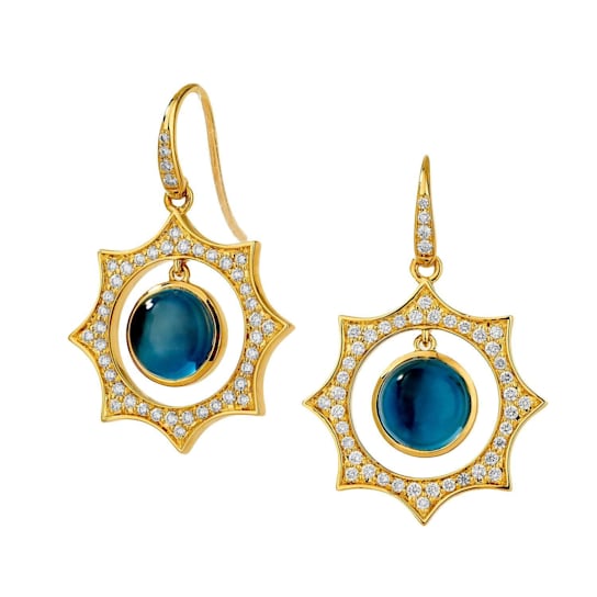 Cosmic Topaz and Diamond Star Earrings