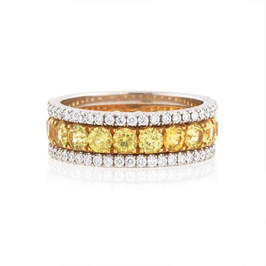 Yellow Sapphire & Diamond Eternity Band