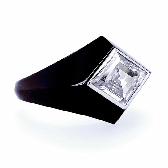 Diamond & Black Ceramic Ring