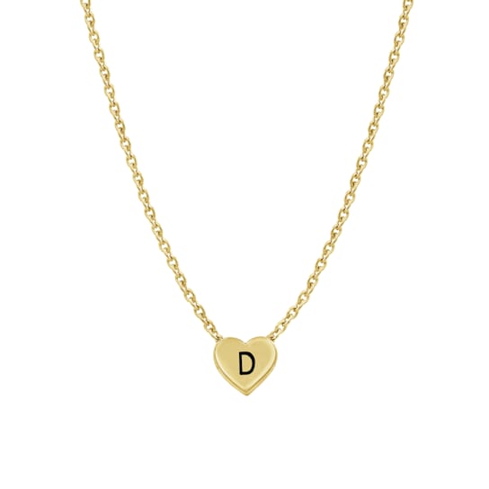 J'ADMIRE 14K Yellow Gold Over Sterling Silver Simple Initial Pendant Necklace