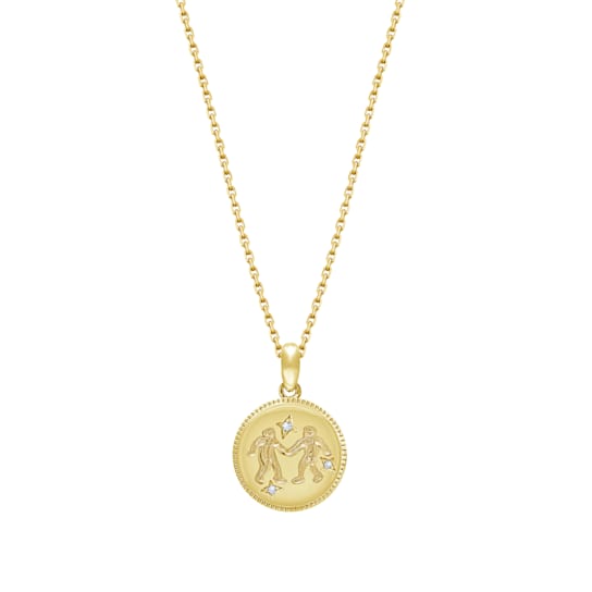 J'ADMIRE 14K Yellow Gold Over Sterling Silver Gemini Zodiac Stars
Pendant Necklace