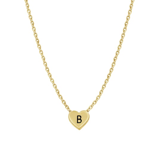 J'ADMIRE 14K Yellow Gold Over Sterling Silver Simple Initial Pendant Necklace