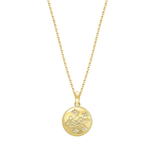 J'ADMIRE 14K Yellow Gold Over Sterling Silver Virgo Zodiac Stars Pendant Necklace
