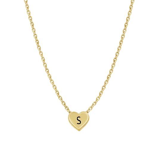 J'ADMIRE 14K Yellow Gold Over Sterling Silver Simple Initial Pendant Necklace