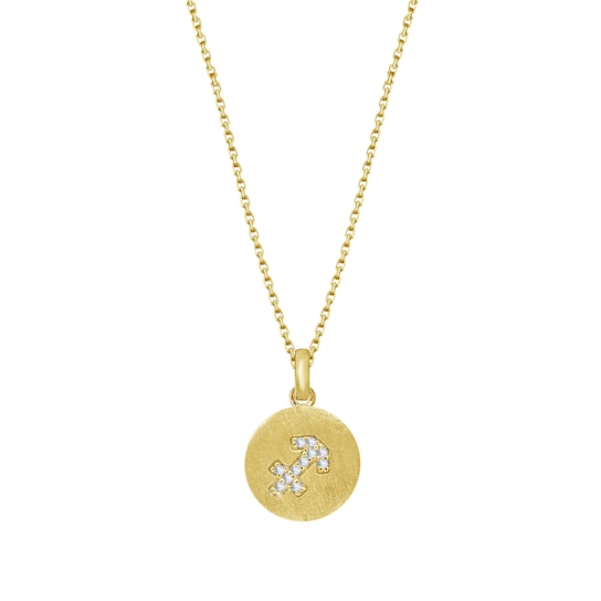 J'ADMIRE 14K Yellow Gold Over Sterling Silver Vintage Sagittarius Zodiac
Sign Pendant Necklace