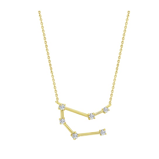 J'ADMIRE Gemini Zodiac Constellation 14K Yellow Gold Over Sterling
Silver Pendant Necklace