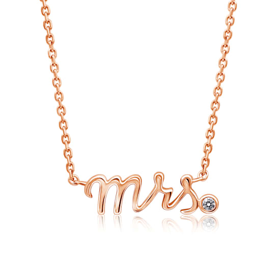 J'ADMIRE 14K Rose Gold Over Sterling Silver Mrs. Pendant Necklace