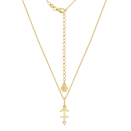 J'ADMIRE 14K Yellow Gold Over Sterling Silver Sagittarius Zodiac Pendant Necklace