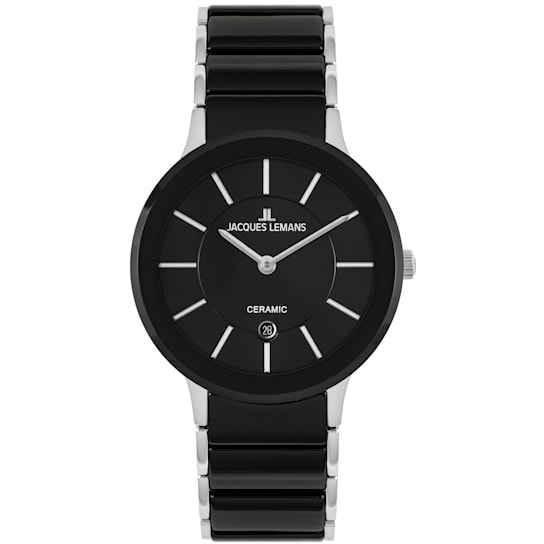 JACQUES LEMANS Dublin Unisex Watch with High-Tech Ceramic Strap, Solid
Stainless Steel, 1-1855