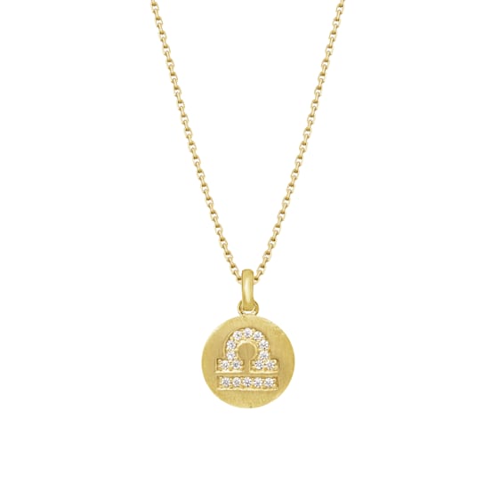 J'ADMIRE 14K Yellow Gold Over Sterling Silver Vintage Libra Zodiac Sign
Pendant Necklace