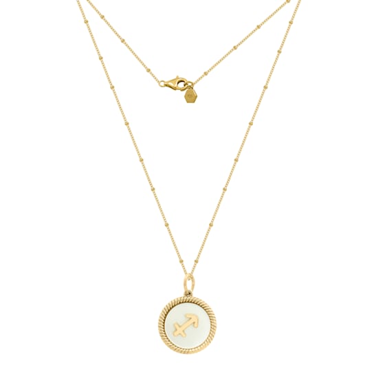 J'ADMIRE Mother of Pearl 14K Yellow Gold Over Sterling Silver
Sagittarius Zodiac Necklace