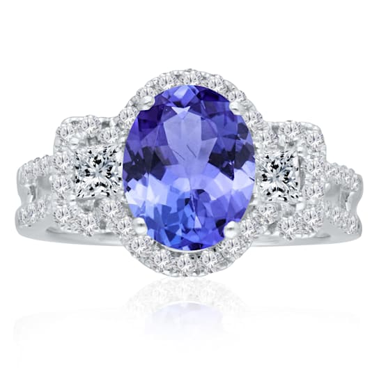KALLATI White Gold "Renaissance" 4.15ctw Oval Tanzanite &
Diamond Ring