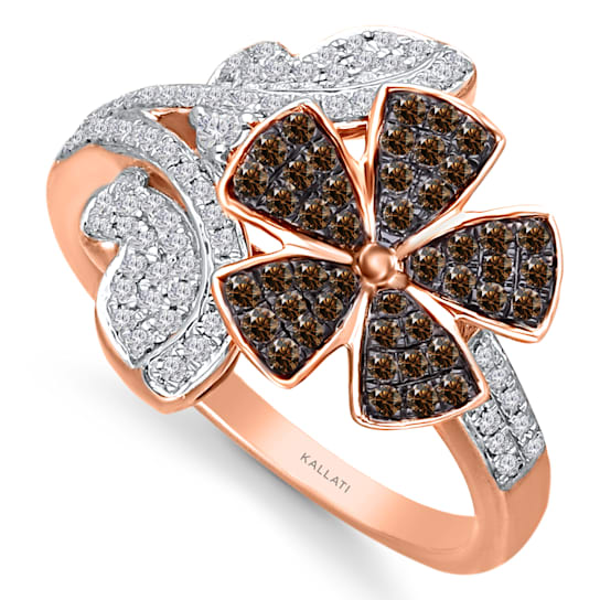 KALLATI Rose Gold "Coco Kallati" 0.55ct Round Coco & White
Diamond Ring
