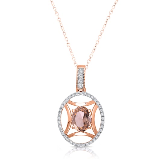 KALLATI Rose Gold "Heirloom" 1.40ctw Morganite and Diamond Pendant