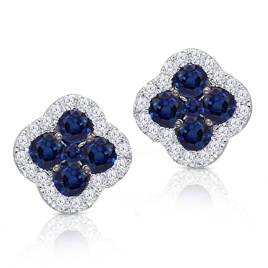 KALLATI White Gold "Heirloom" 1.60ctw Sapphire Earrings