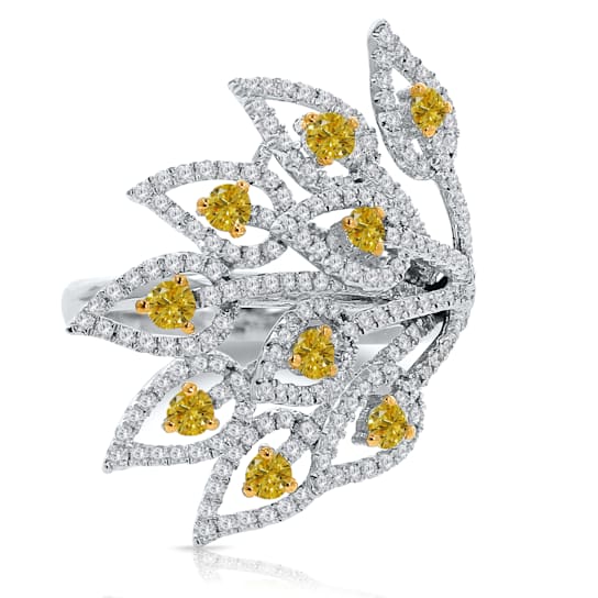 KALLATI Yellow Gold "Sunset" 1.30 ct White & Natural
Yellow Diamond Ring