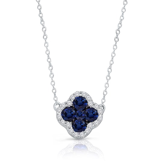 KALLATI White Gold "Heirloom" 0.80ctw Sapphire and Diamond Necklace