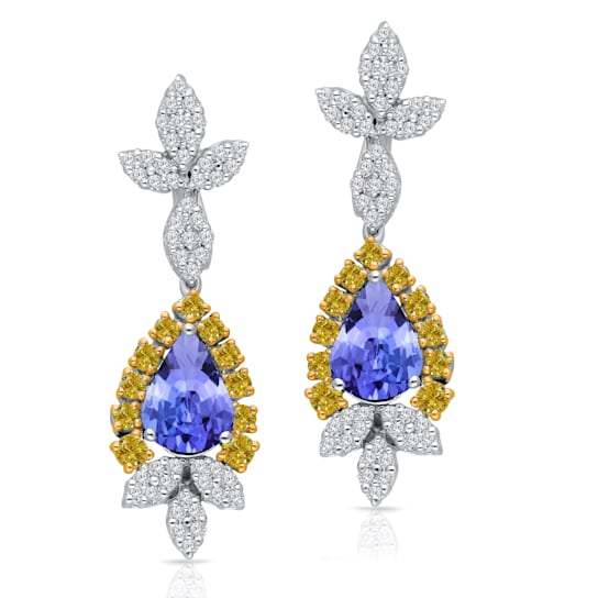 KALLATI White Gold "Renaissance" 3.00ctw Tanzanite Earrings